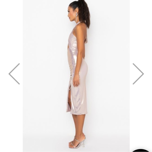 AKIRA High Key Relevant Midi Ruched Dress - Picture 3 of 8